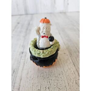 Ghost cauldron Jack in the box Halloween prop vintage